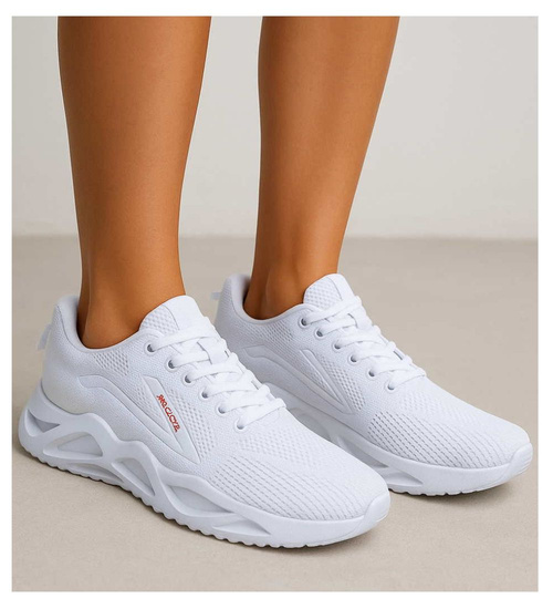 Białe sznurowane sneakersy buty sportowe /F3-2 17711 W182/