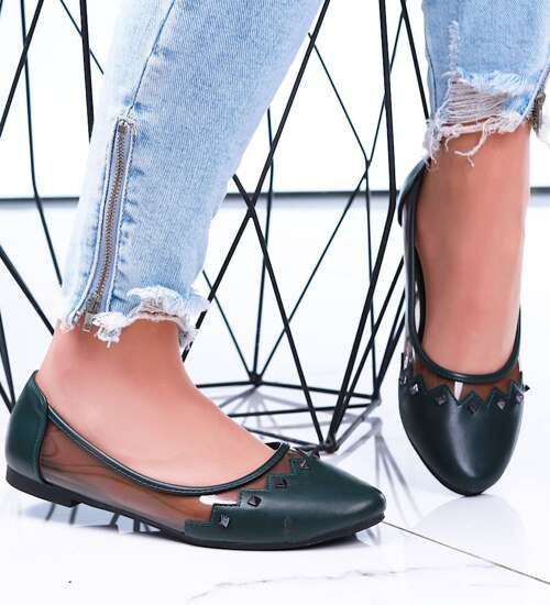 Transparentno zielone balerinki /D5-2 15851 T190/