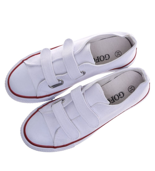 Białe tenisówki dla dziewczynki na rzepy /E7-2  18636 T286/