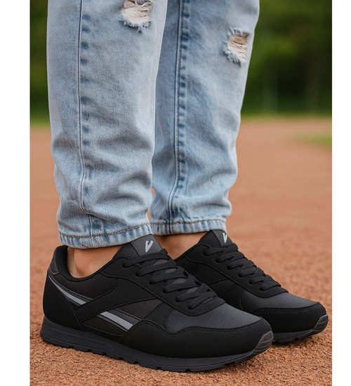 Sportowe czarne buty chłopięce sneakersy /D5-1 18123 T389/