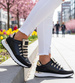 Modne damskie buty sportowe Czarne /A3-3 12345 T697/