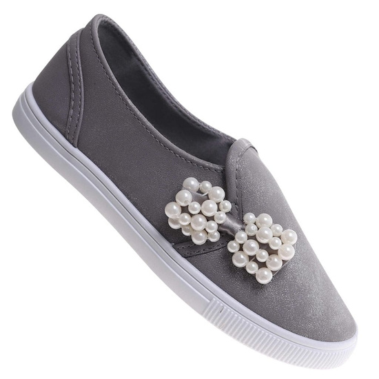 Tenisówki dziewczęce Wsuwane szare trampki /F5-2 17852 T111/