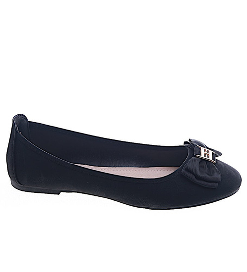 Dziewczęce czarne balerinki kokardka /A3-2 13296 T290/