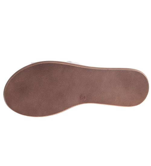 Klapki damskie białe na platformie /E6-3 17776 T232/