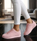 Sznurowane damskie buty sportowe Różowe /F5-3 18650 T102 +H2/