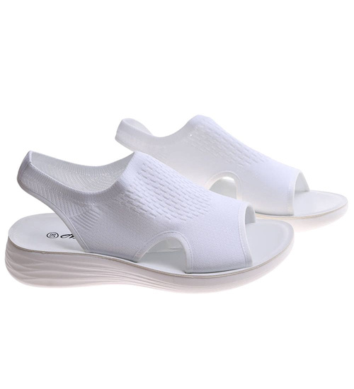 Białe elastyczne sandały na platformie 2 gat OST497