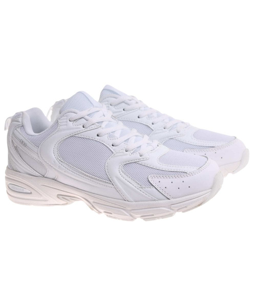 Wiązane białe buty sportowe męskie /E3-3 17968 W381/