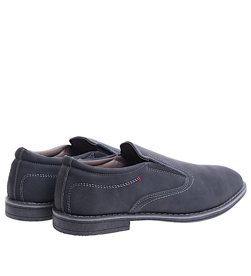 Wsuwane męskie półbuty czarne pantofle /D6-2 15300 T454/