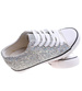 Srebrne trampki sneakersy na niskim koturnie /J4-2 16611 T094/