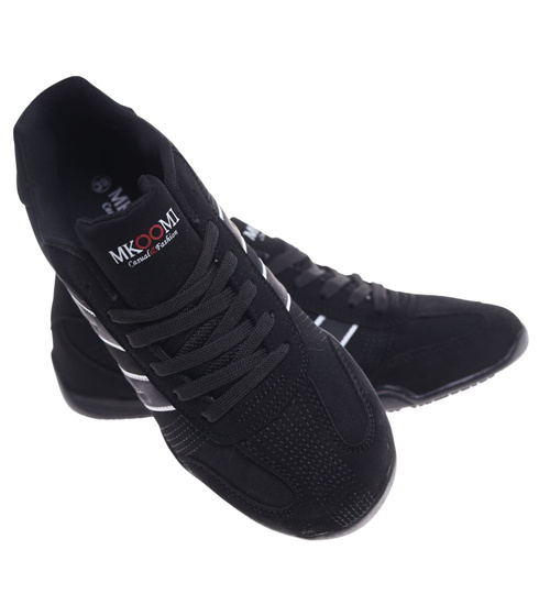 Sznurowane damskie czarne buty sportowe ost505