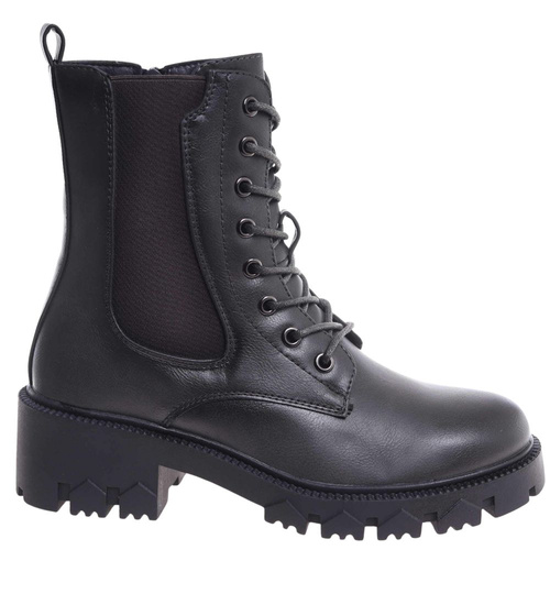 Szare trapery damskie na platformie /C1-3 18387 W381/