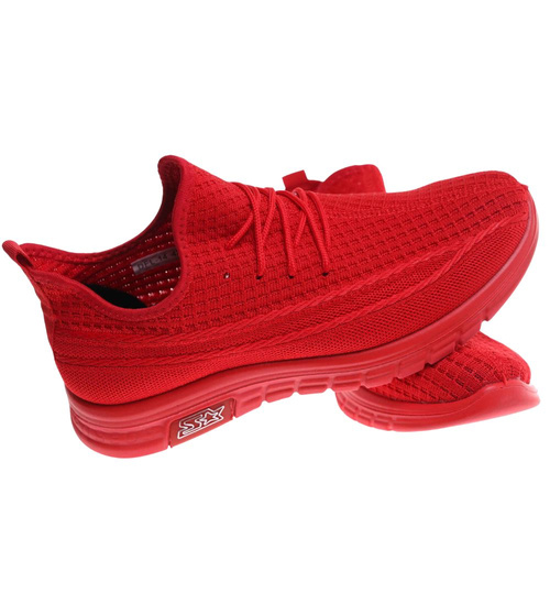 Wsuwane męskie czerwone buty sportowe /A3-1 18001 GF387/