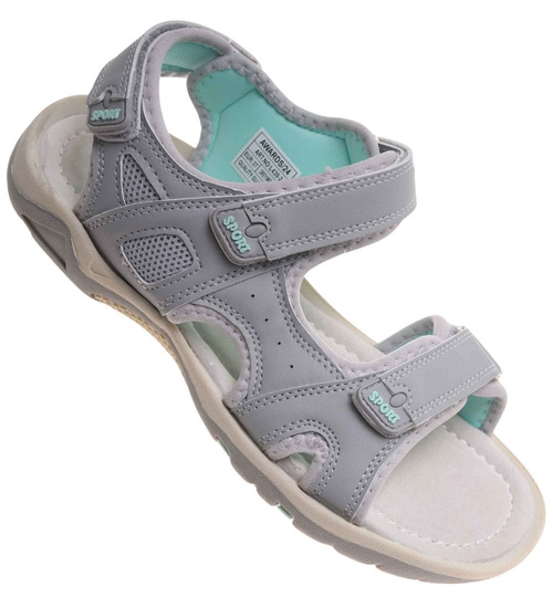 Szare sportowe sandały damskie /A3-2 17891 W337/