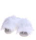 Białe klapki z efektownym futerkiem /F5-1 3824 S197/