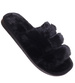 Pluszowe czarne kapcie dziewczęce /G11-1 17159 G8-6/