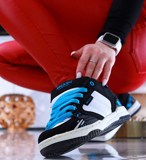 Biało niebieskie damskie buty sportowe /D9-2 13850 S109/