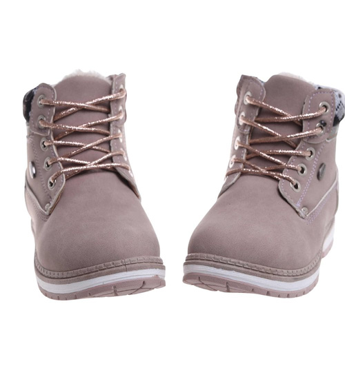 Ocieplane różowe botki trapery dziewczęce /D2-2 18295 T384/