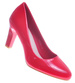 Czerwone czółenka damskie na grubszej szpilce /G13-2 10521 S486/