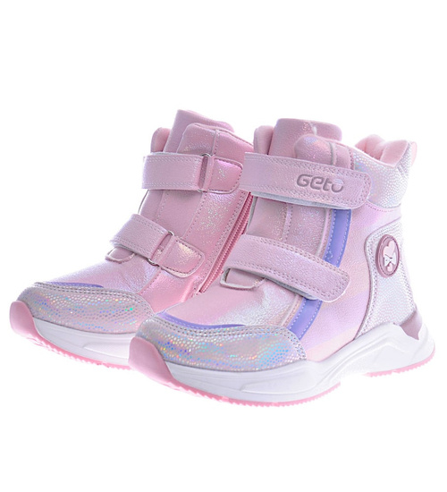 Ocieplane sportowe botki dziewczęce Różowe /C6-2 12681 T545/