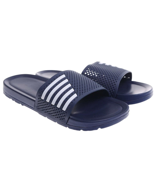 Granatowe wodoodporne klapki męskie plażowe /G4-1 18371 T188/