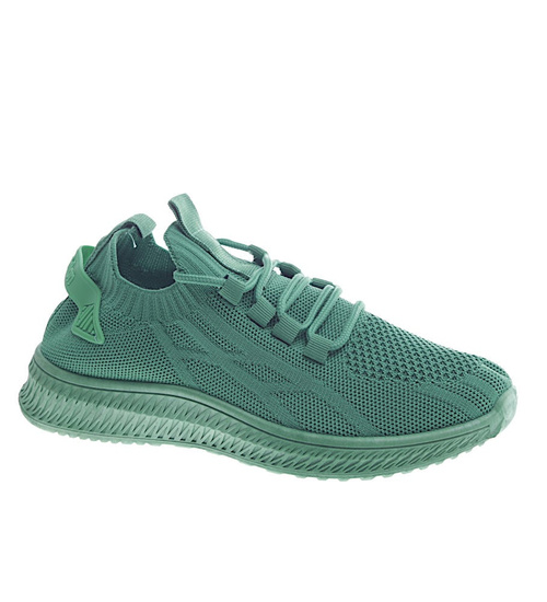 Wsuwane damskie buty sportowe neonowa zieleń /A2-2 13129 S296/