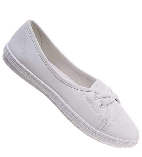 Wsuwane białe tenisówki damskie /G3-2 18835 T189/