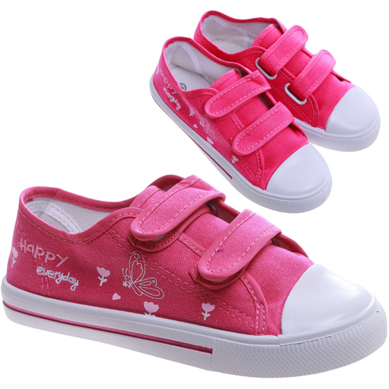 Dziewczęce fuksjowe tenisówki na rzepy /G5-1 17452 T188/