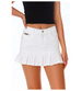 Spódniczka krótka mini z jeansu plisowana Biała/H2 UB995 U0/