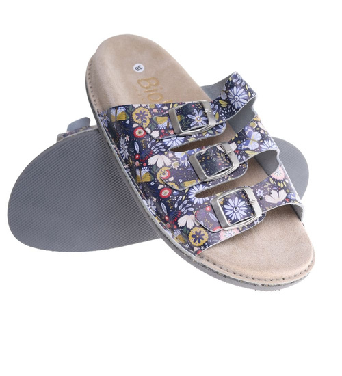 Skórzane profilowane klapki damskie OST475