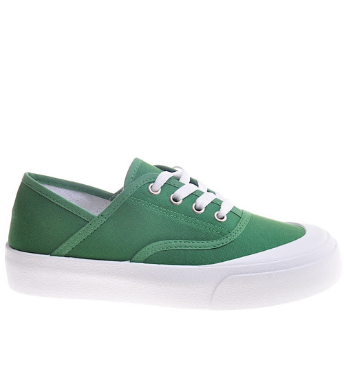 Zielone wiązane trampki na platformie /D2-2 12255 S292/