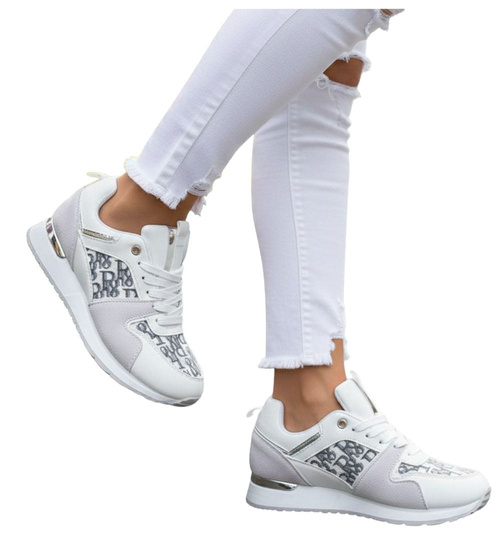 Białe damskie buty sportowe /D7-2 8000 S518/