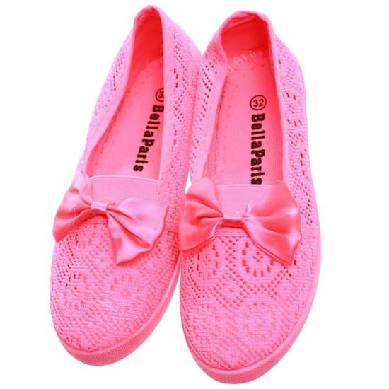 Ażurowe dziewczęce balerinki Fuksja /F2-2 1953 T6/