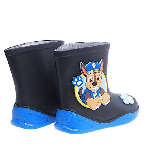 Chłopięce czarne kalosze z pieskami /D7-1 14784 T246/