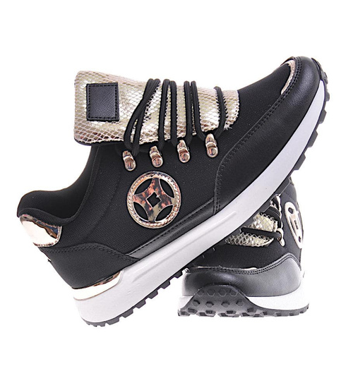 Modne damskie buty sportowe Czarne /C1-2 12349 T697/