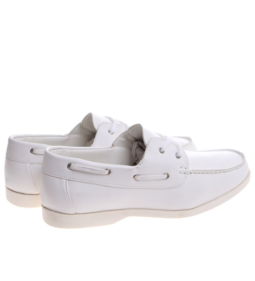 Wsuwane białe męskie mokasyny /G6--1 16762 T099/