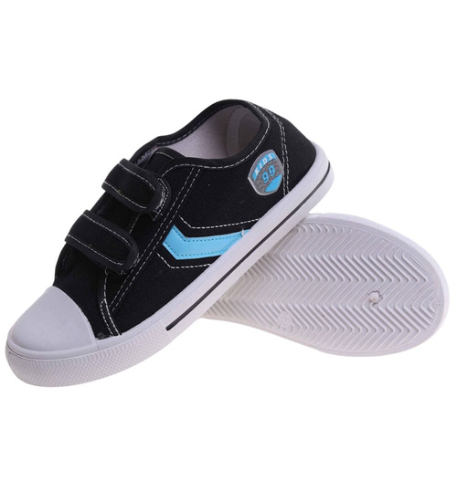 Chłopięce czarne tenisówki na rzepy /B4-2 18037 T186/