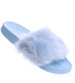 Niebieskie klapki damskie z futerkiem /A4-2 15192 T194/