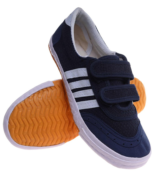 Granatowe trampki halówki na rzepy /D7-1+H2 18083 T186/