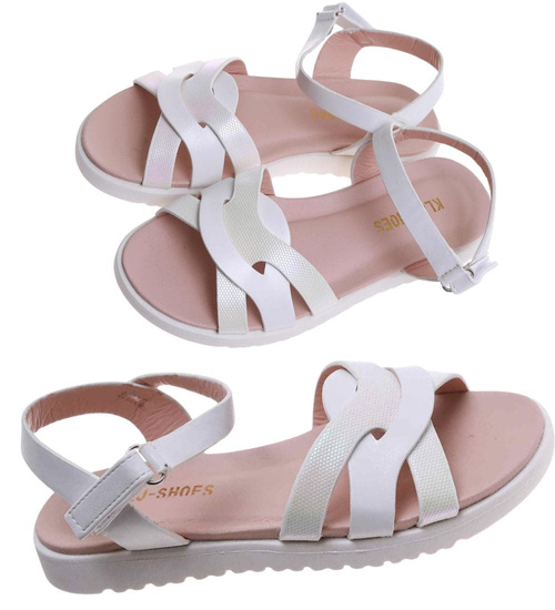 Białe sandały dla dziewczynki /C3-2 17630 T296/