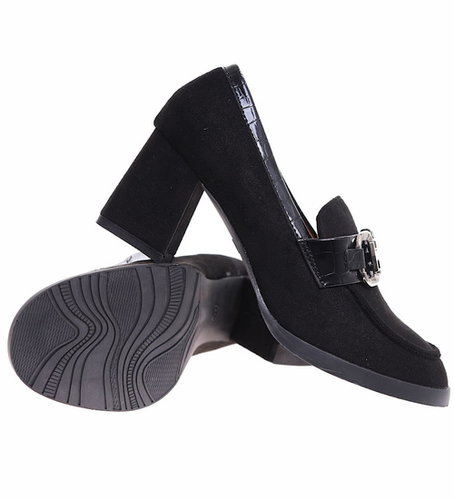 Czarne czółenka na obcasie /B6-3 17000 T289/