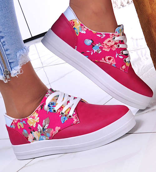 Czerwone trampki na wysokiej podeszwie /E9-3 11602 T174/