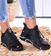 Modne damskie trampki sneakersy na koturnie Czarne /E8-2 7640 S797/
