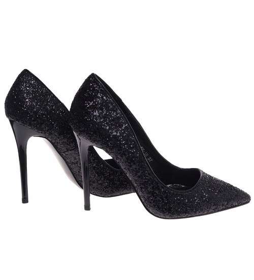 Czarne szpilki czółenka damskie /D7-1 18587 G257/