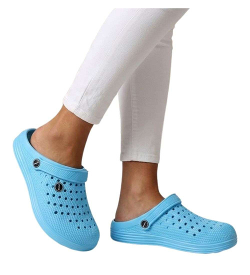 Niebieskie klapki damskie na plażę /H2 18646 S185/