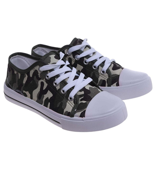 Klasyczne białe trampki z niską cholewką /A9-1 15576 T089/