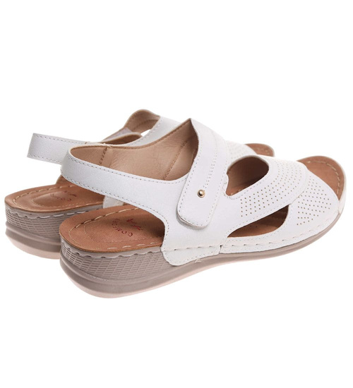 Sandały damskie białe klasyczne /G4-2 17921 W331/