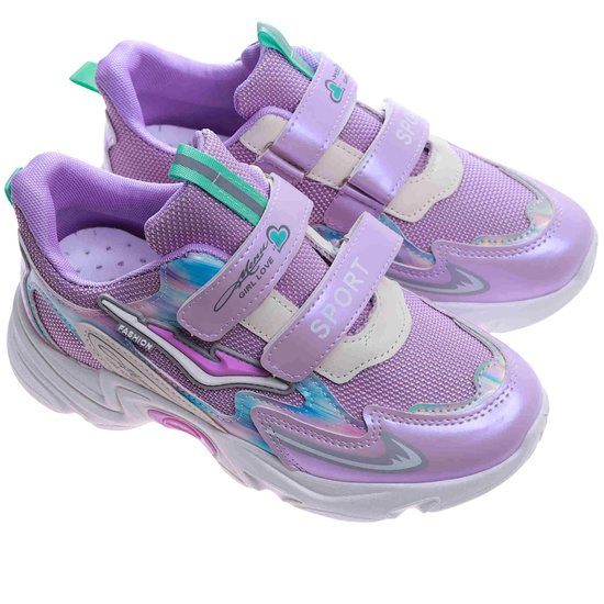 Fioletowe dziewczęce buty sportowe /D2-2 17426 T203/