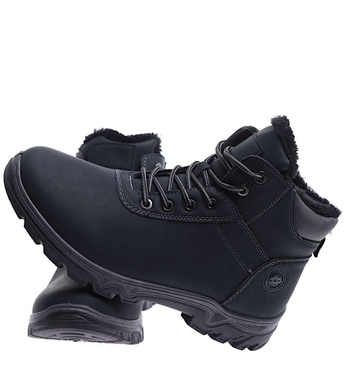 Zimowe czarne męskie buty trekkingowe /G5-3 15337 T630/