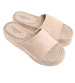 Beżowe klapki na espadryle na platformie /G7-3 17933 G287/