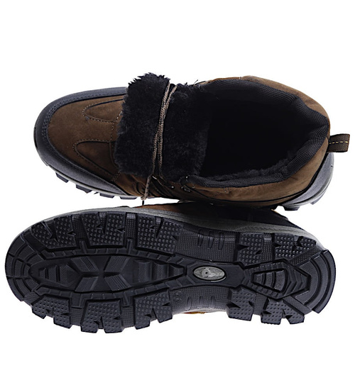 Ocieplane zielone męskie buty trekkingowe /B5-3 15318 T592/